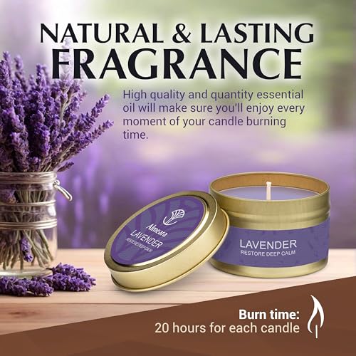 Almeara 2 In 1 Long lasting Sage and Lavender candle set | 2x3.7oz| 100% Soy Wax,Paraffin-Free |40hr Burn Time |Perfect fo...