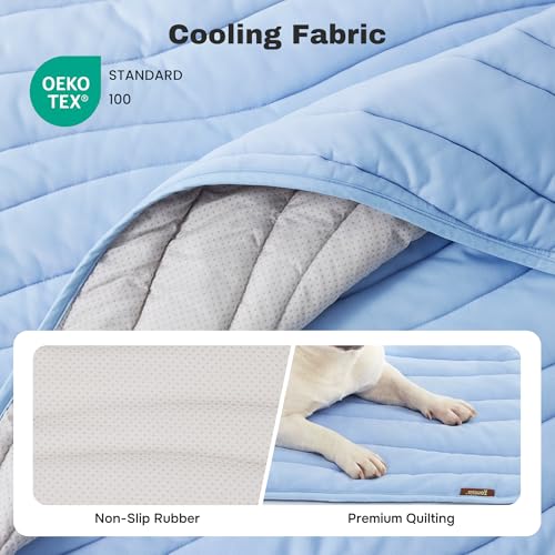 ZOMISIA Cooling Mat for Extra Large Dogs XL - Thin Portable Pet Cooling Pad, Breathable and Washable Cool Fiber with Non-S...