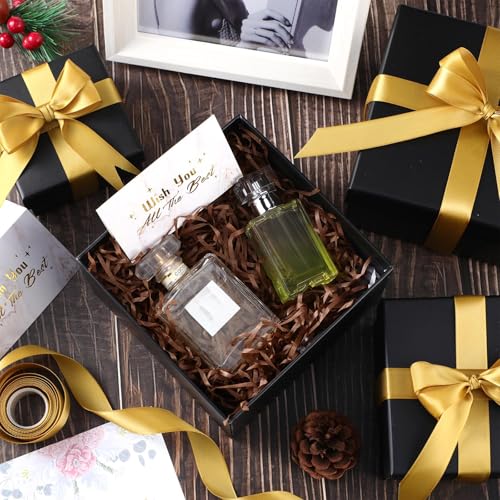 Marspark 4 Pcs Christmas Nesting Gift Boxes with Lids Stackable Square Nested Boxes Set with Ribbon Large to Small Size Pr...