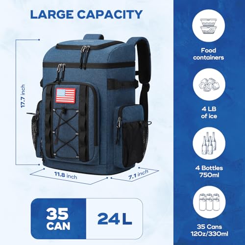 Maelstrom Backpack Cooler,Soft Lightweight Leakproof Cooler Backpack,Men Women 35/50 Can Insulated Cooler Bag,Keeps Hot/Co...