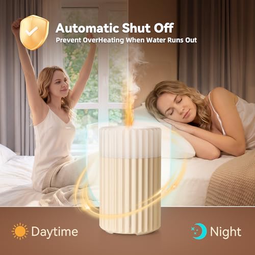 Flameless Candle Diffuser, Aromatherapy Essential Oil Diffuser Cool Mist Humidifier with Auto Off Function Electric Candle...