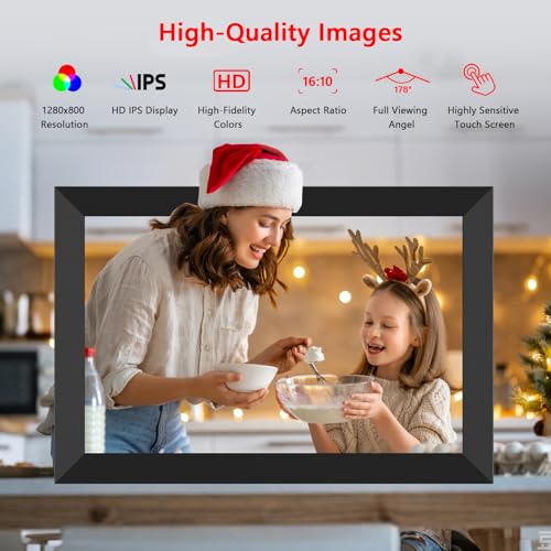 FRAMEO Digital Photo Frame, 10.1 Inch WiFi Digital Picture Frame with 1280x800 IPS HD Touch Screen, 32GB Storage Auto-Rota...