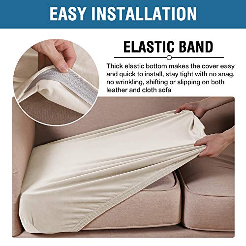 H.VERSAILTEX Velvet Stretch Couch Cushion Cover Plush Cushion Slipcover for Chair Loveseat Sofa Cushion Furniture Protecto...