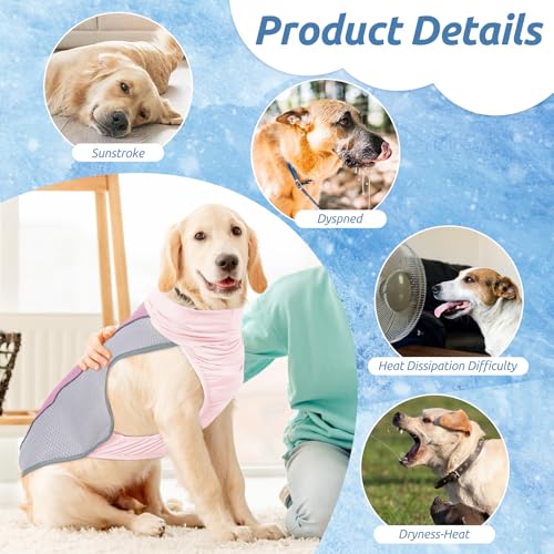 Dog Cooling Vest for Summer, Breathable Mesh Cooling Shirt Jacket for Dogs Summer Heat Relief, Lightweight Cooling Dog Har...