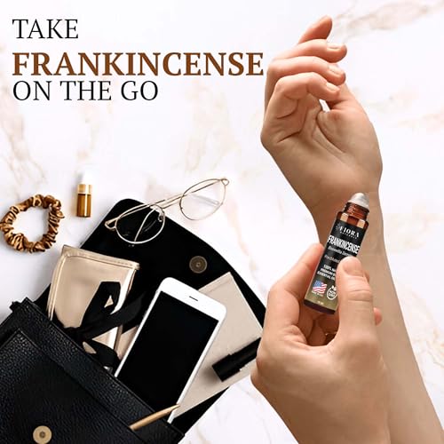 Frankincense Roll On – Pre-Diluted Frankincense Oil Essential Oil for Joints, Muscles & Skin Care, Aromatherapy Roller, Fr...