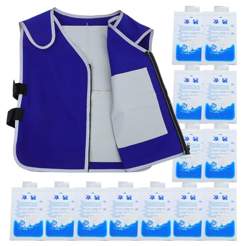Ice Cooling Vest for Men Women, Lightweight Cooling Waistcoat Evaporative Temperature Down Vest - with 20PCS Ice Packs - W...