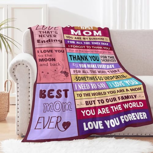 Sruemiul Mothers Day Blanket Gifts for Mom from Daughter & Son - Best Mom Ever Gifts - Presents for Moms - Mothers Day Bir...