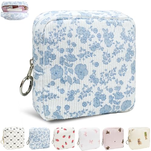 CasaRovela Period Bag for Girls, Corduroy Sanitary Napkin Storage Bag, Period Pouch & Tampon Holder, Feminine Care Organiz...