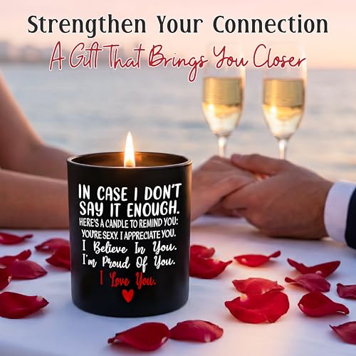 TEEZWONDER Anniversary Wedding Gifts for Women Men - Long Lasting Vanilla Lavender Candle 10 Oz - Romantic Gifts for Him H...
