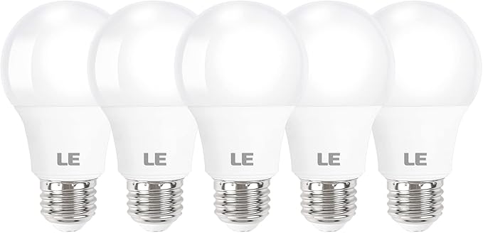 LE LED Light Bulbs 60 Watt Equivalent, 9W 800 Lumens Non-Dimmable, Daylight White 5000K, A19 E26 Standard Medium Base, 100...