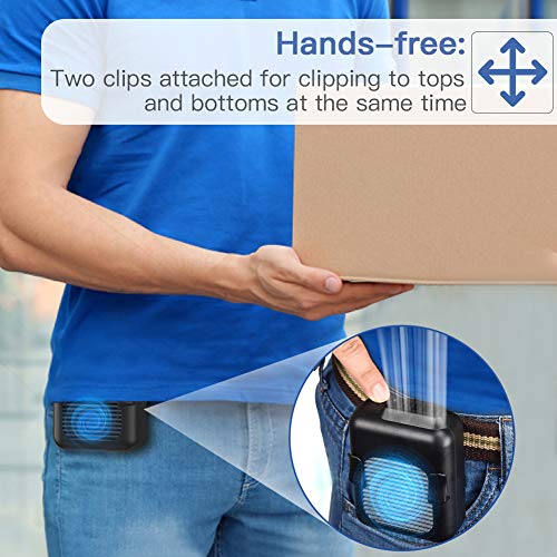 Koonie Portable Mini Waist Belt Fan Rechargeable, 23h Use Time, 5100RPM Strong Airflow with 3 Speed Levels, Hands-free Nec...