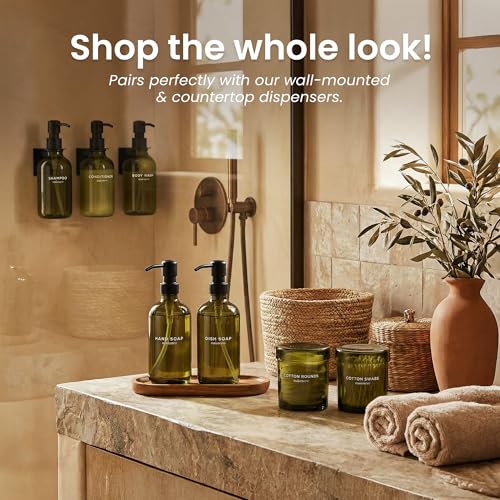 Maisonovo Glass Bathroom Containers with Lids (Airtight) - Qtip Holder - Apothecary Jars for Cotton Rounds, Swabs, Balls, ...