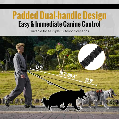OneTigris Hands Free Dog Leash, Waist Leash for Dog Walking with Detachable Chest Bag, Thickened Mesh Lumbar Support and D...