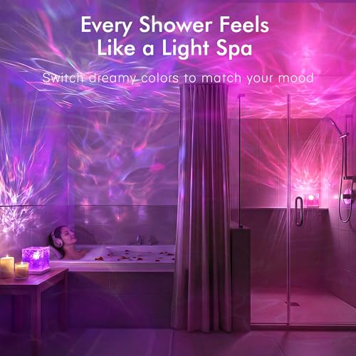 Waterproof Shower Light, Rechargeable Shower Lamp with 16 Color Changeable, Wireless Bathroom Lamp Mood Lighting with Touc...
