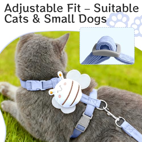 Cat Harness and Leash Set - Comfortable Lightweight Vest Design, Escape Proof Adjustable Kitten Harness for Cats Walking a...