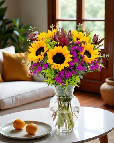 STARGAZER BARN Wildflower Bouquet (Vase Included) - Hand-Tied in the USA - Fresh Flower Delivery for Birthday, Anniversar...