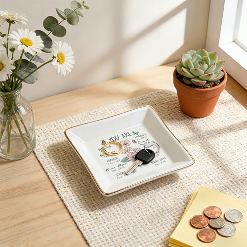 PUDDING CABIN Birthday Gifts for Women, 4.3inch Ceramic Cherry Jewelry Dish - Inspirational Christian Gifts for Women Mom ...
