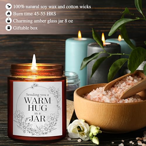 Briojoy Sending You Warm Hug in a Jar Candle - Friendship Gifts for Women Men Best Friend - Relaxing Gift for Her Him - Na...
