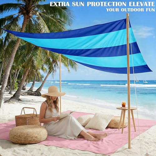 Famstar Beach Blanket Oversized Extra Large 78" X 81",Waterproof Sandproof Beach Blanket 1-7 Adults Lightweight Durable fo...