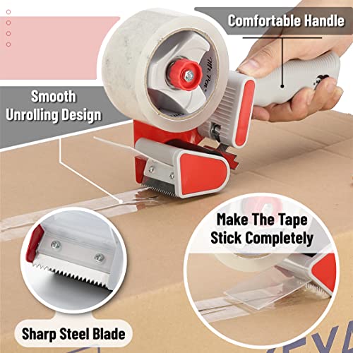 Mr. Pen- Heavy Duty Packing Tape Dispenser Gun, 2 Inch, 2 Pack with 2 Clear Tape Rolls, Handheld Tape Gun for Moving, Ship...