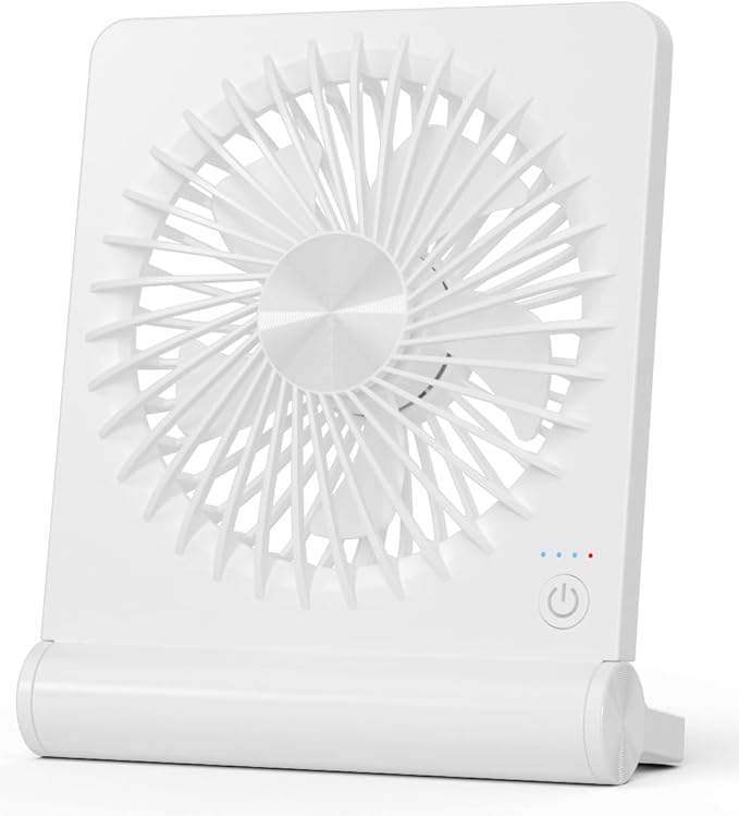 Tevelecin Small Desk Fan,Rechargeable USB Fan Battery Operated,Ultra Quiet, Strong Wind, 3 Speeds Travel Fans