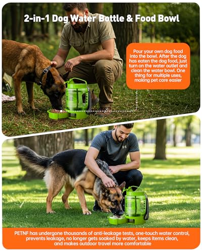 Portable Dog Water Bottle Bowl - 77 oz Travel Water Bowl Dispenser for Dogs Leak Proof, Suitable for Large Pet Drinking, A...