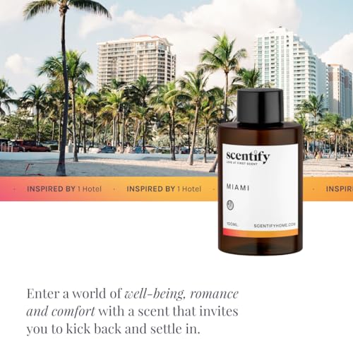 Scentify Miami Aroma Oil Refill Scent for Oil Diffusers - Creamy, Cashmere, Sandalwood, Musk Scents - Luxurious Relaxing A...