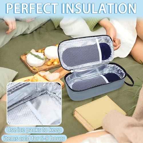 ISUSSER Breastmilk Cooler Bag with Ice Pack, Portable Insulated Breast Milk Storage Cooler Bag, Small Stylish Breastmilk S...