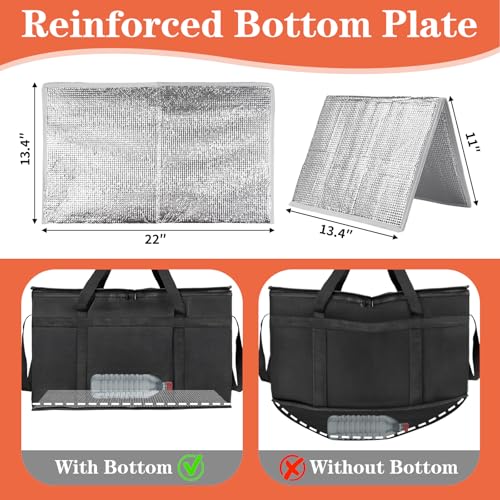 PEASUG XXXL Insulated Bags for Food Delivery with Removable Hard Bottom,Pizza Delivery Bags, Large Capacity Cooler Bag Kee...