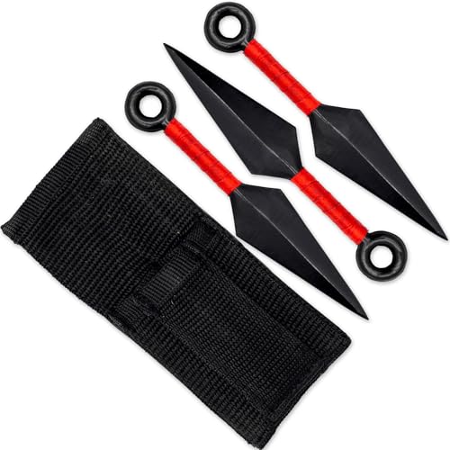 Armory Replicas™ Set of 3 Mini Decorative Kunai with Pouch – 5.25 Inch Cosplay Prop Knives for Display & Collection