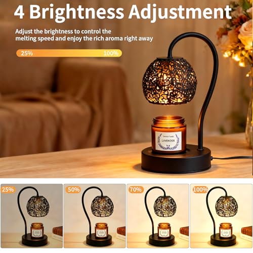 Saertiloki Earth Candle Warmer Lamp with Timer Dimmable, Home Decor & Gifts for Mom Women Wife, Safe Flameless Candle Warm...