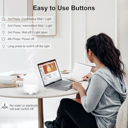 Marchred 150ML Cordless Essential Oil Diffuser, Rechargeable Battery Powered Diffuser, Small Portable Aromatherapy Air Hum...