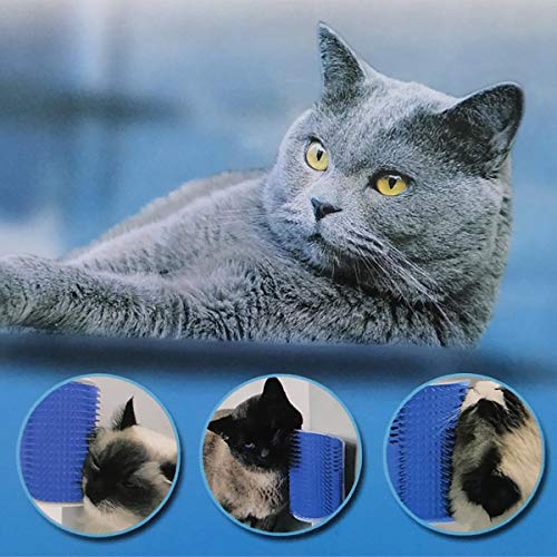2 Pack Softer Self Groomer with Catnip Wall Corner Massage Comb Scratcher Grooming Brush Tool for Long & Short Fur Kitten ...