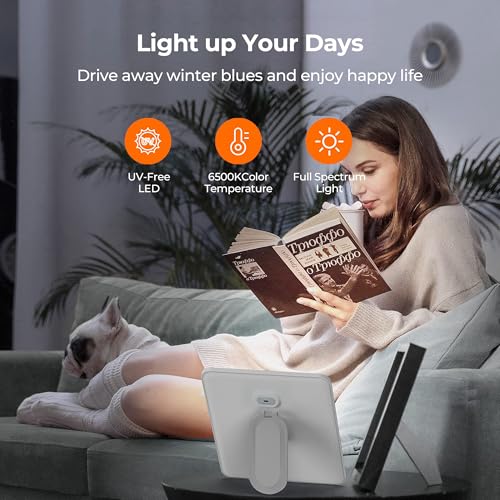 sympa Light Therapy Lamp, Sun Lamp with 10000 Lux, Happy Mood Lamp with Adjustable Brightness, Memory Function & 30 Minute...