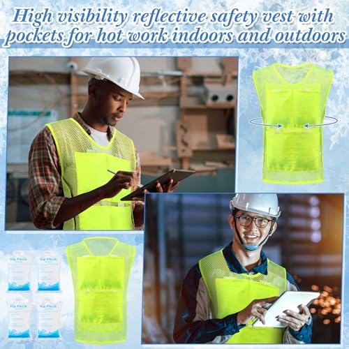 Geyoga 4 Pcs Cooling Ice Vests with 32 Ice Packs Ice Cooling Vests for Men & Women Heat Relief Cool Jacket Hot Weather Wor...