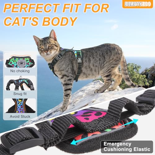 BEAUTYZOO Cat Harness and Leash for Walking, Escape Proof Soft Adjustable Vest Harnesses for Small Cats Kittens, Easy Cont...