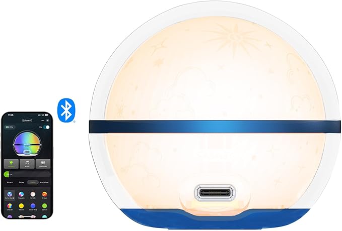 OLIGHT Sphere C Smart Night Light, USB-C Rechargeable, Ambient Table Lamp with APP Control, 75 Lumens RGB Dimmable Bedside...
