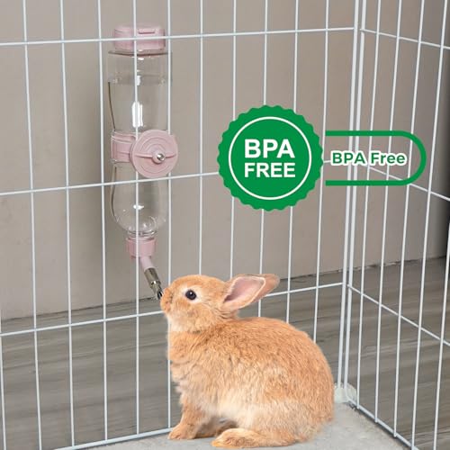 VANNON 17oz Small Animal Water Dispenser for Crate, Parrots Water Bottle for Cage, Chewproof Pet Water Bottle for Rabbits,...