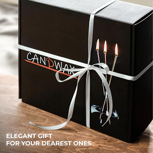 CANDWAX Refillable Candle - Everlasting Glass Oil Candle Gift Set with Lamp Oil Bottle 17oz, Funnel and 2 Sets of Metal Wi...