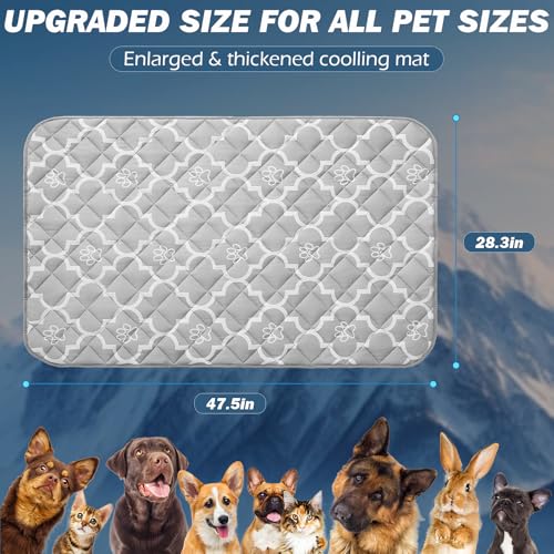 EXPAWLORER Dog Cooling Mat-28.3''*47.2'' Upgraded Extra Large Cooling Pad for Dog Dogs Cats Pets in Summer Keep Cool,Washa...