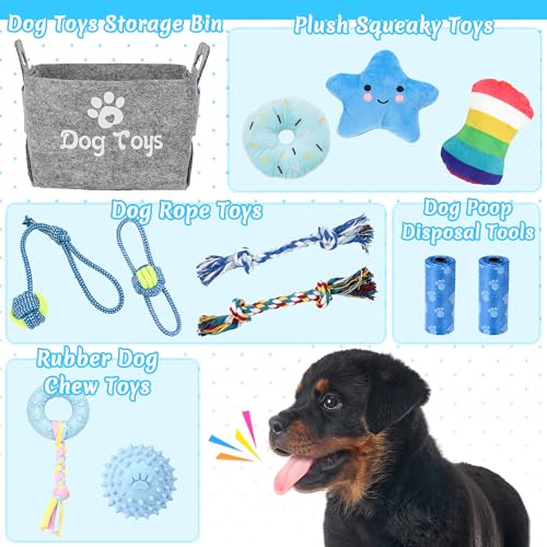 Ousiya 12 Pack Puppy Teething Toys Set - Small Breed Chew Toys with Storage Case, Suitable for Puppies 8 Weeks