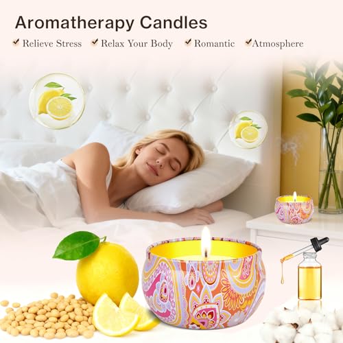 Valentine Gifts for Women, Teacher Appreciation Gift, Nurse Gifts, Unique Scented Candles & Hand Cream Lotion Set, Mother'...