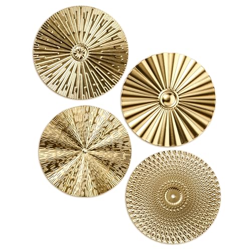 Hicarer 4 Pcs 12 Inch Metal Wall Art Decor Sunburst Hanging Metal Artwork Decor Wall Art Decorations for Home Living Room ...