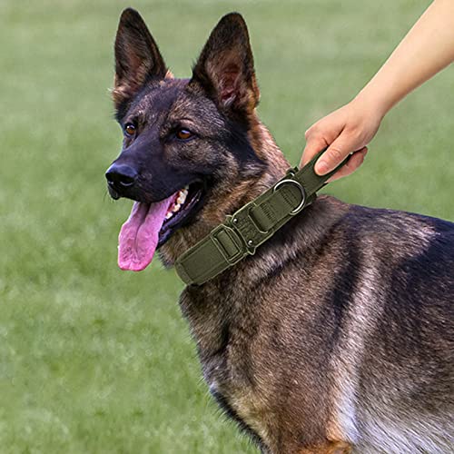 Eitchen Tactical Dog Collar and Leash Set Heavy Duty Military Dog Collar with Handle and Metal Buckle for Medium and Large...