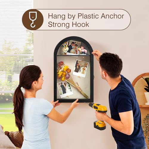 DGWJSU Shadow Box Frame 10x16 Large Shadow Boxes Display Cases with Linen Back and Removable Shelves, Picture Frame Weddin...