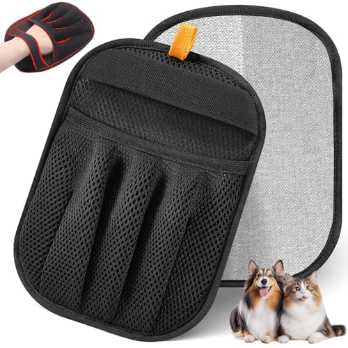Salhap Pet Hair Removal Glove for Cats & Dogs, Upgraded Five-Finger Electrostatic Pet Hair Glove, Reusable Magic Brush Pet...