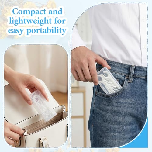 Cotton Swab Holder for Travel, 4 Pcs 4 × 2 × 1 inches Portable Small Clear Floss Holders Empty Cotton Ball Holders, Plasti...