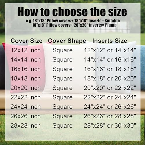 NiNi ALL Pack of 2 Decorative Outdoor Waterproof Pillow Covers Square Linen Textured Garden Cushion Sham Throw Pillowcase ...
