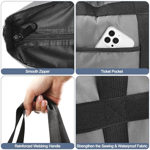 Pickmesh 6 Pcs Large Insulated Cooler Bag with Thermal Foam Insulation, Gray, Grocery, Travel, Beach, Pizza Delivery, Food...