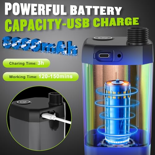 Portable Shower for Camping, [Long-Lasting] Spopal 6000mAh Rechargeable Camping Shower with Intelligent LED Display, 4 Spr...